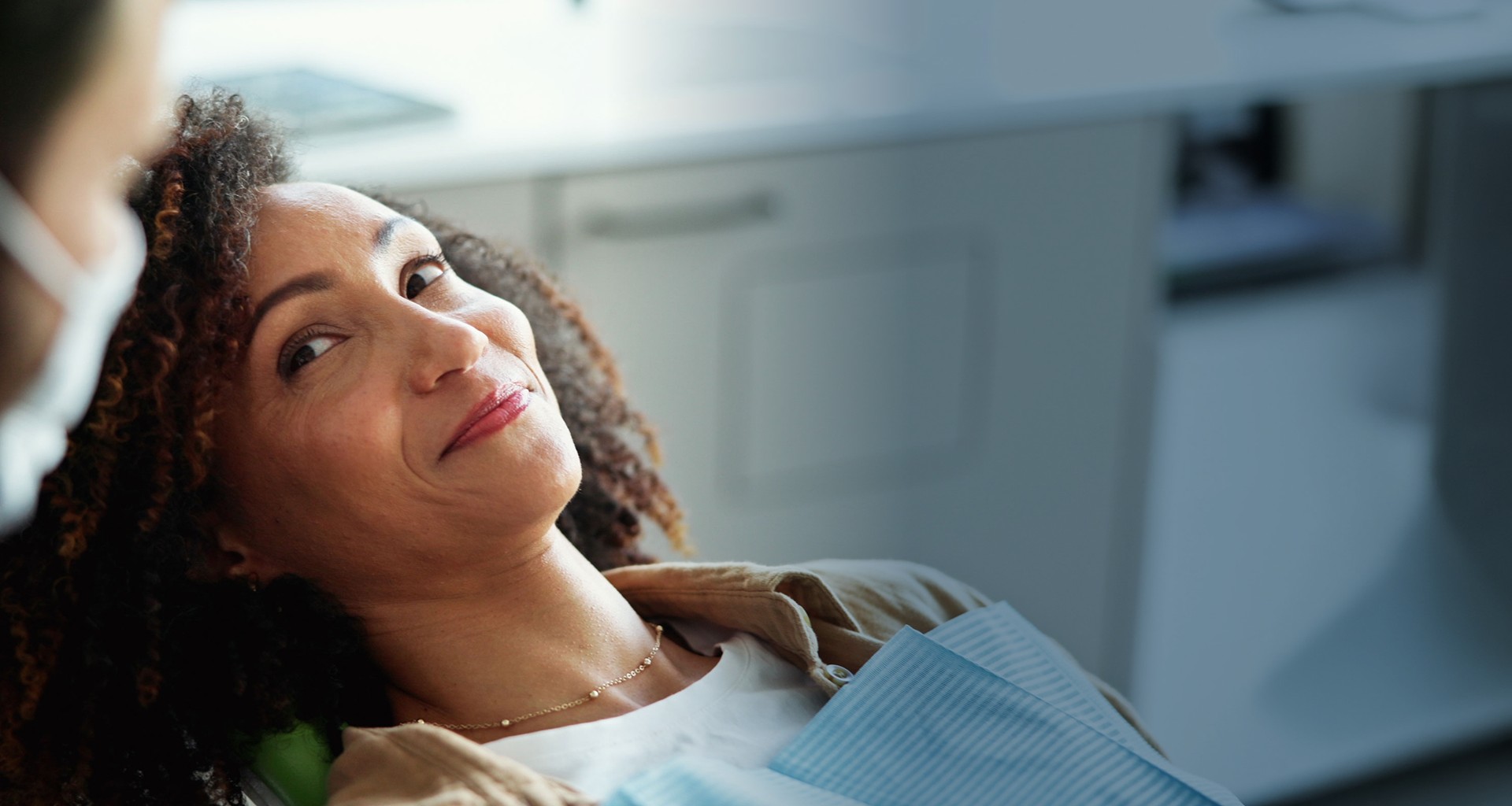 Middle aged woman dental clinic