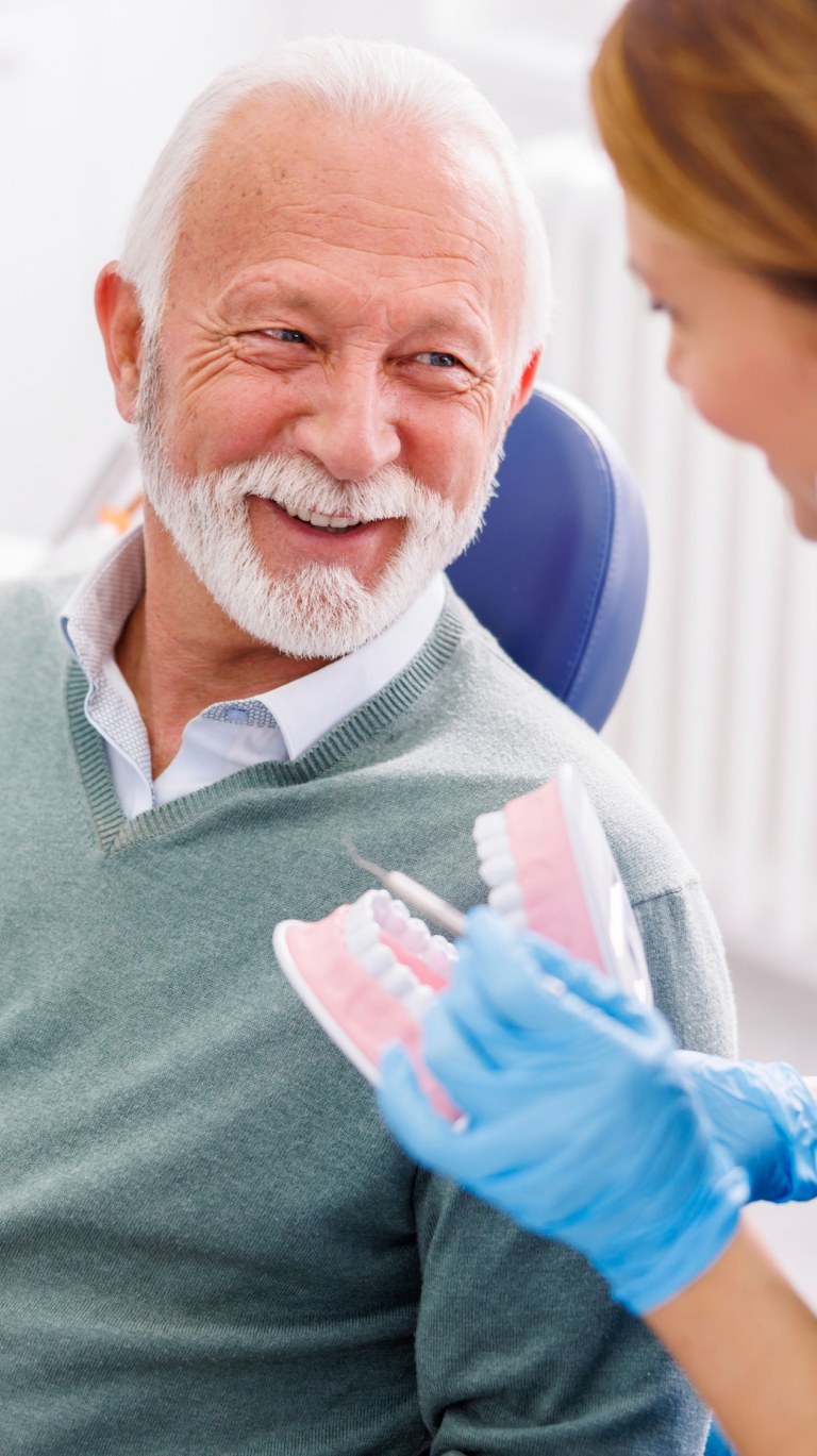 Senior patient at dentist