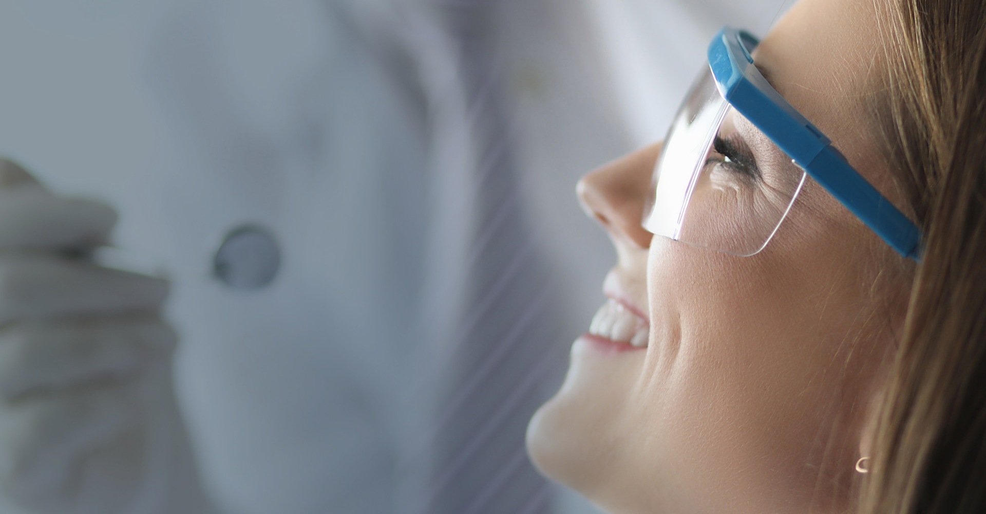 Woman wearing protection glasses