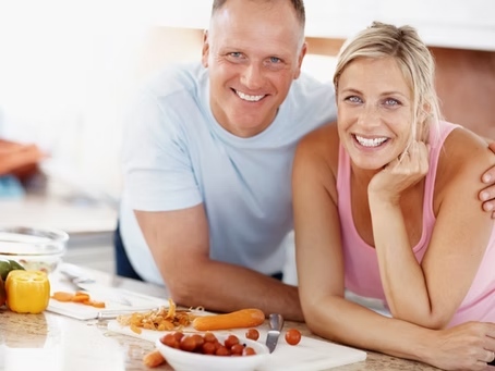 Couple having breakfast